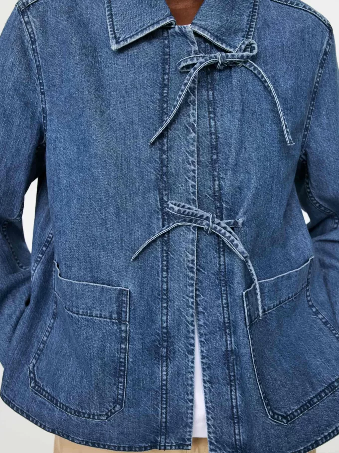 Tie-Band Denim Overshirt
