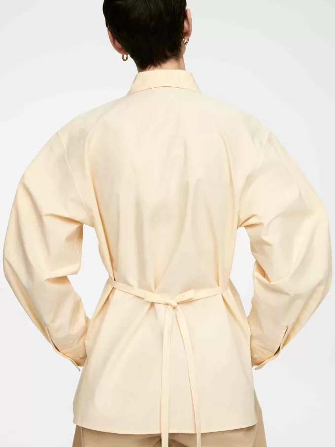 Tie-Belt Cotton Blouse Tie-Belt Cotton Blouse