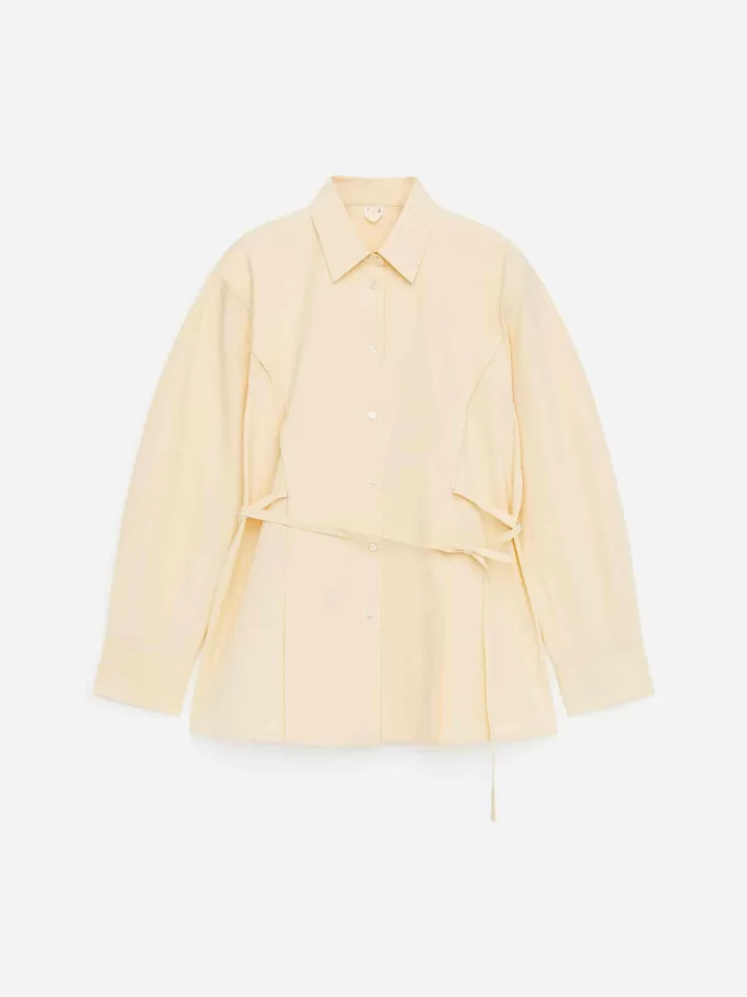 Tie-Belt Cotton Blouse Tie-Belt Cotton Blouse