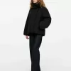 Upcycled Down High-Collar Jacket