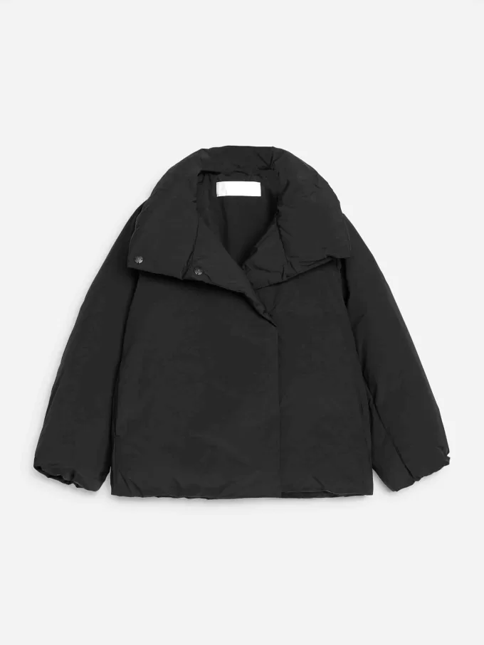 Upcycled Down High-Collar Jacket