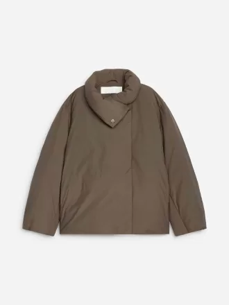 Upcycled Down High-Collar Jacket