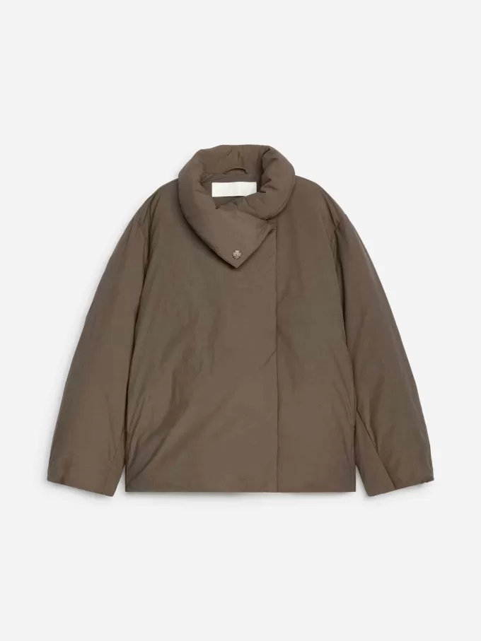 Upcycled Down High-Collar Jacket