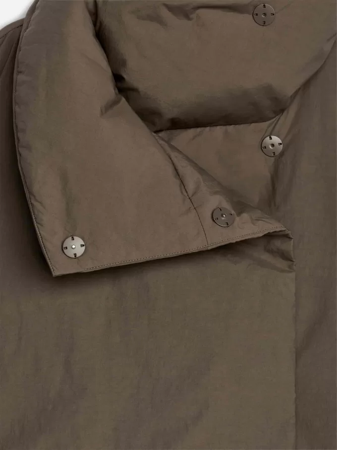 Upcycled Down High-Collar Jacket