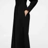 V-Neck Pleat Dress