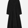 V-Neck Pleat Dress