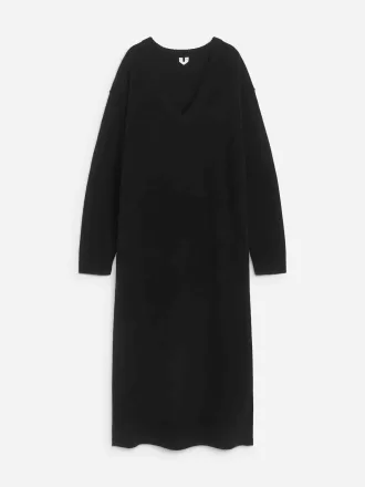 V-Neck Wool Dress