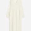 V-Neck Wool Dress