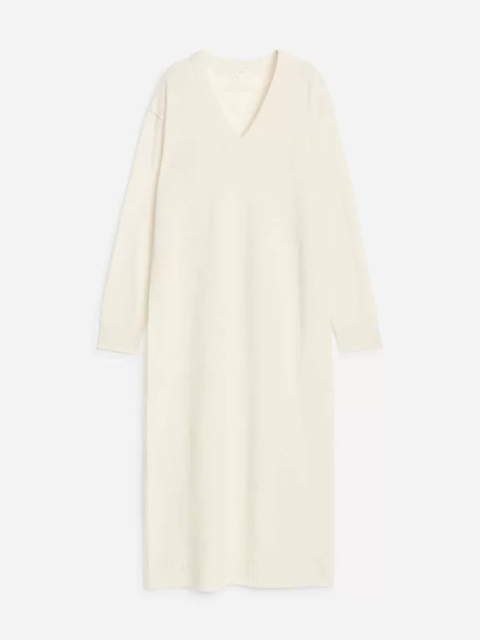 V-Neck Wool Dress