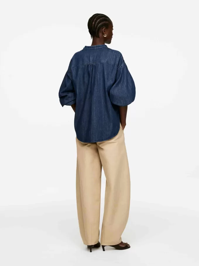 Volume-Sleeve Denim Blouse Volume-Sleeve Denim Blouse
