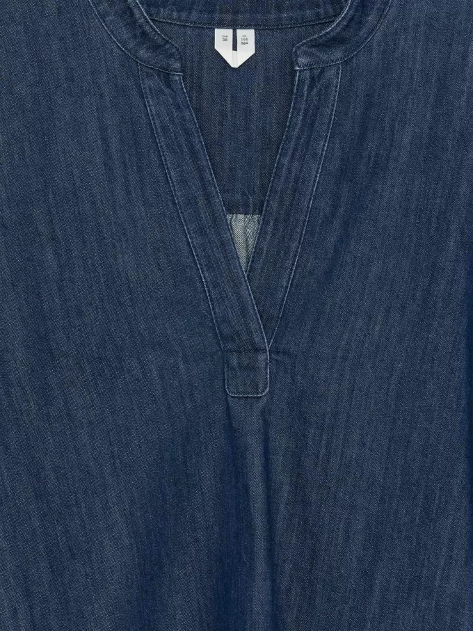 Volume-Sleeve Denim Blouse Volume-Sleeve Denim Blouse