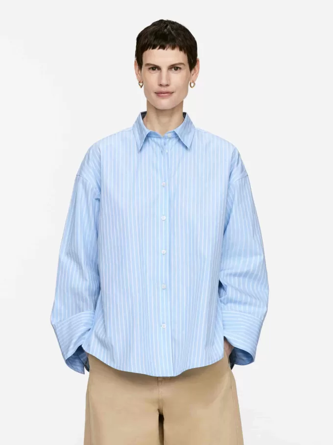 Wide-Sleeve Cotton Shirt