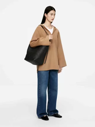 Woven Leather Tote Bag