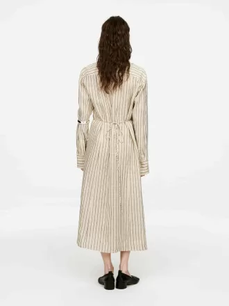 Wrap-Detail Linen Dress