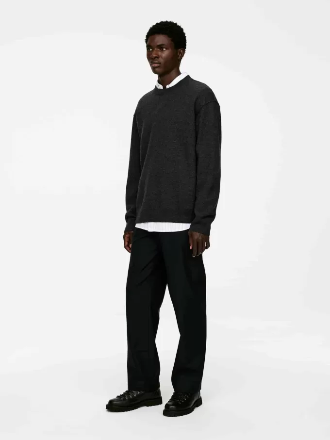 Boiled Wool Crew-Neck