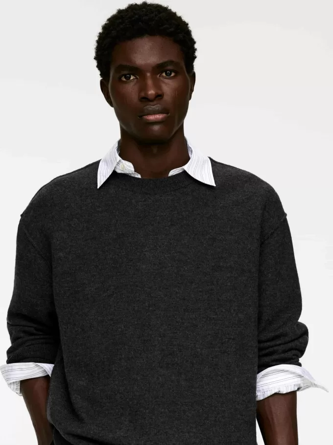 Boiled Wool Crew-Neck