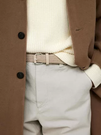 Braided Leather Trimmed Belt