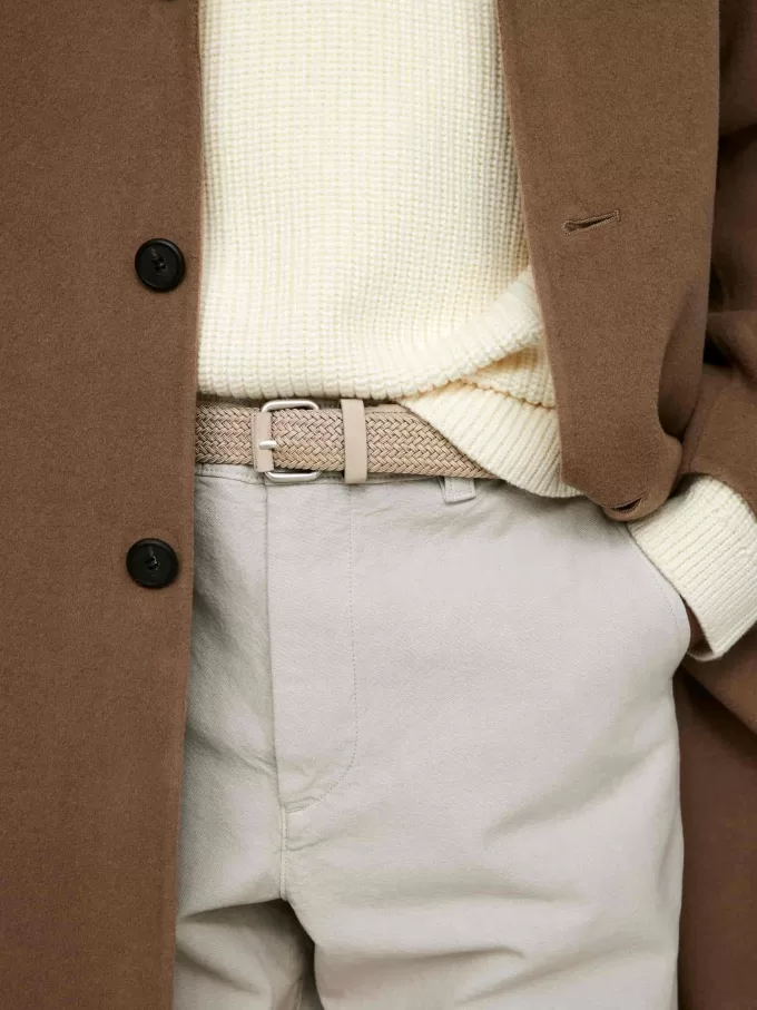 Braided Leather Trimmed Belt