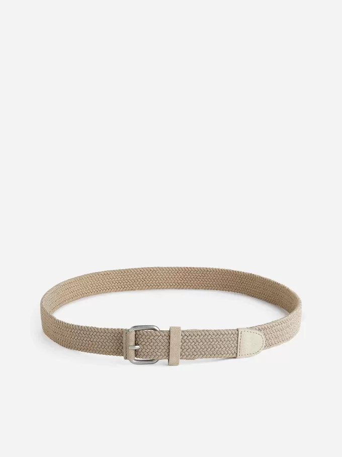 Braided Leather Trimmed Belt