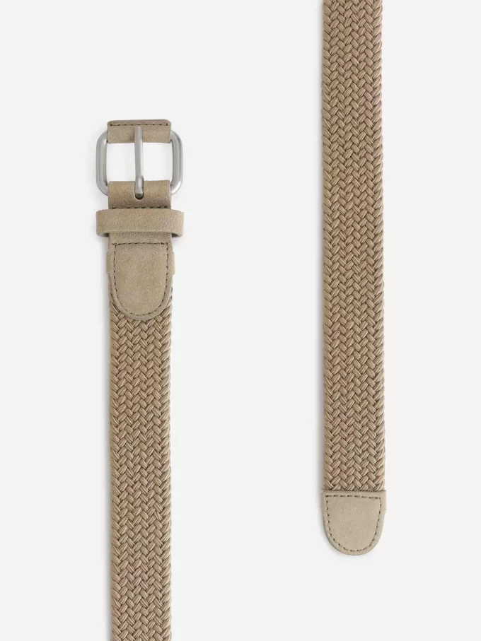 Braided Leather Trimmed Belt