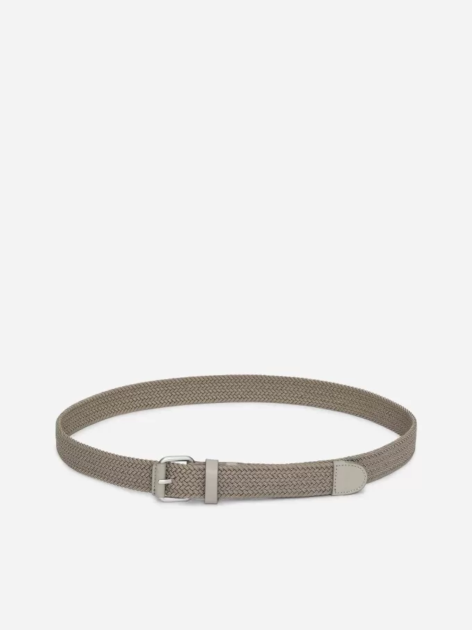 Braided Leather Trimmed Belt