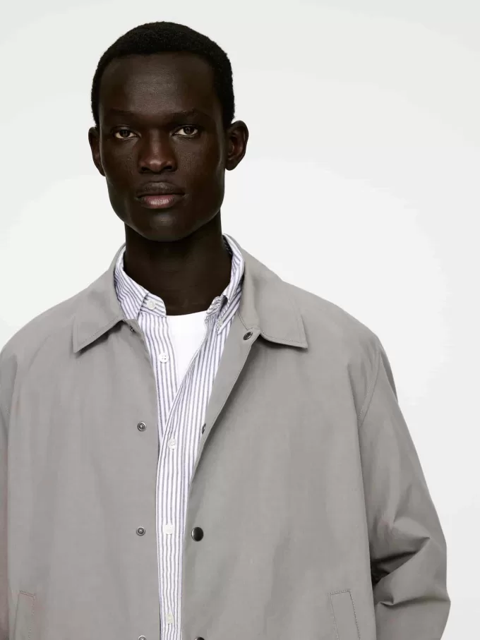 Cotton Blend Shirt Jacket