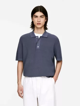 Fine-Knit Polo Shirt