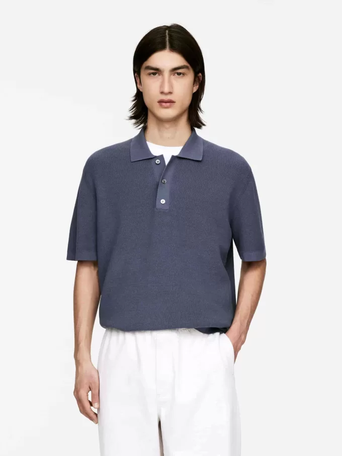 Fine-Knit Polo Shirt