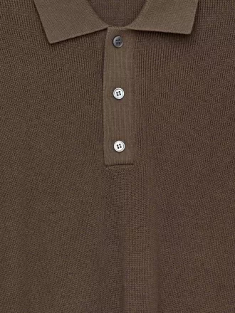 Fine-Knit Polo Shirt