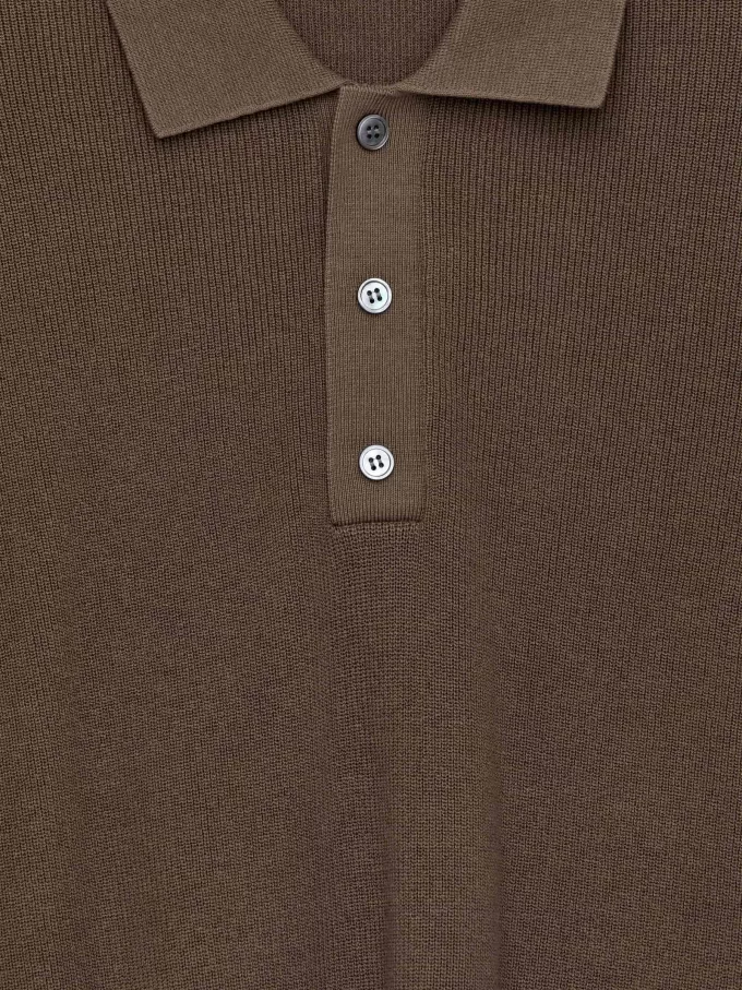 Fine-Knit Polo Shirt