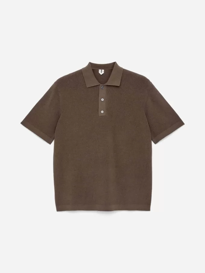 Fine-Knit Polo Shirt