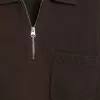 Knitted Wool Zip Polo Shirt