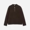 Knitted Wool Zip Polo Shirt