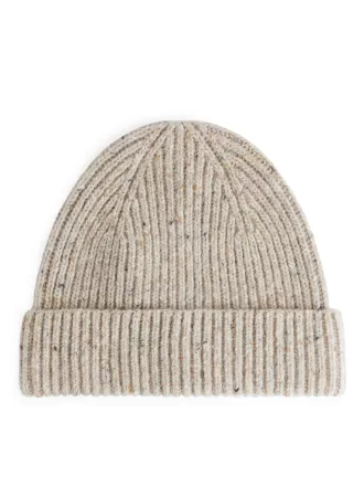 Rib-Knit Wool-Blend Beanie