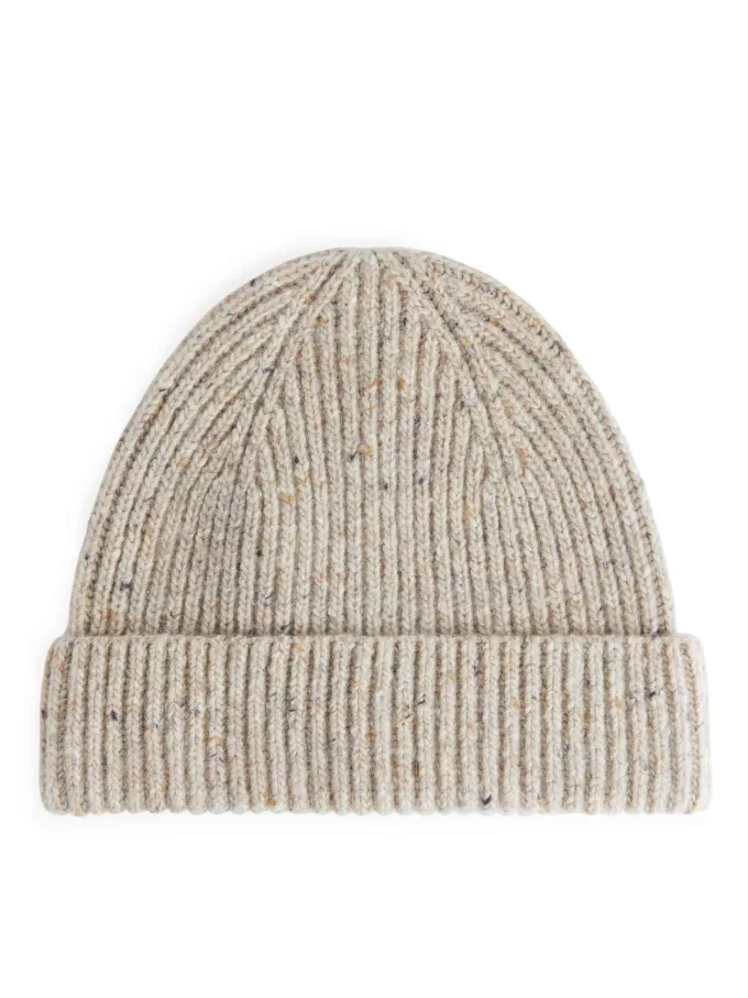 Rib-Knit Wool-Blend Beanie