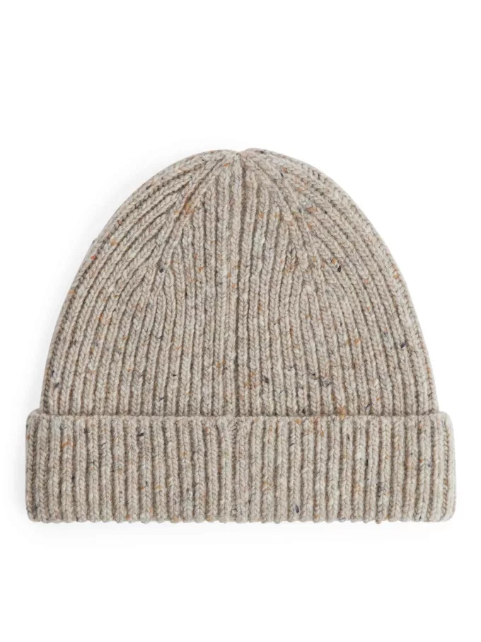 Rib-Knit Wool-Blend Beanie