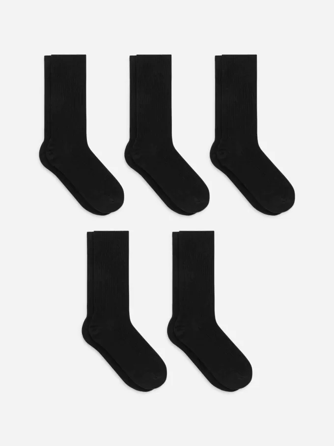 Supima Cotton Rib Socks 5 Pairs