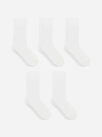 Supima Cotton Rib Socks 5 Pairs