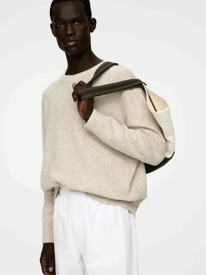 Textured Cotton Blend Jumper