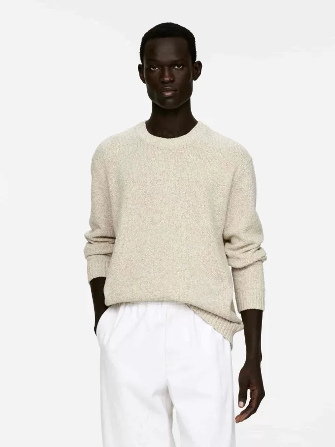 Textured Cotton Blend Jumper