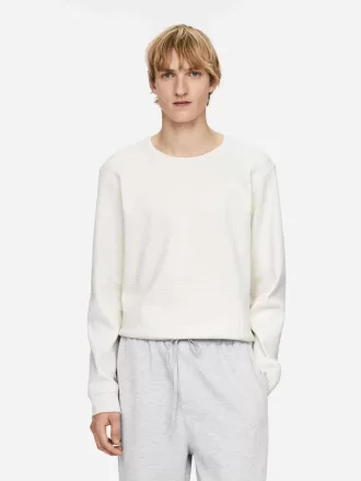 Waffle-Knit Sweatshirt