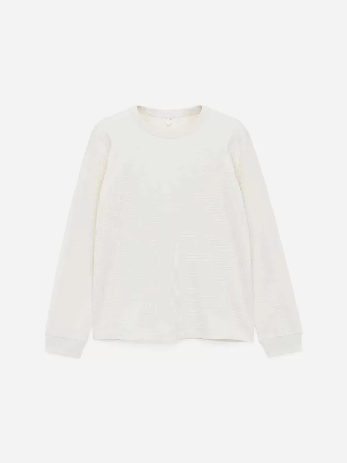 Waffle-Knit Sweatshirt