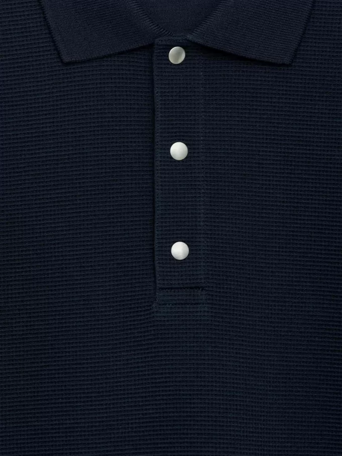 Waffled Polo Shirt