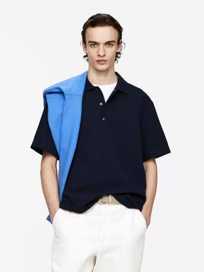Waffled Polo Shirt
