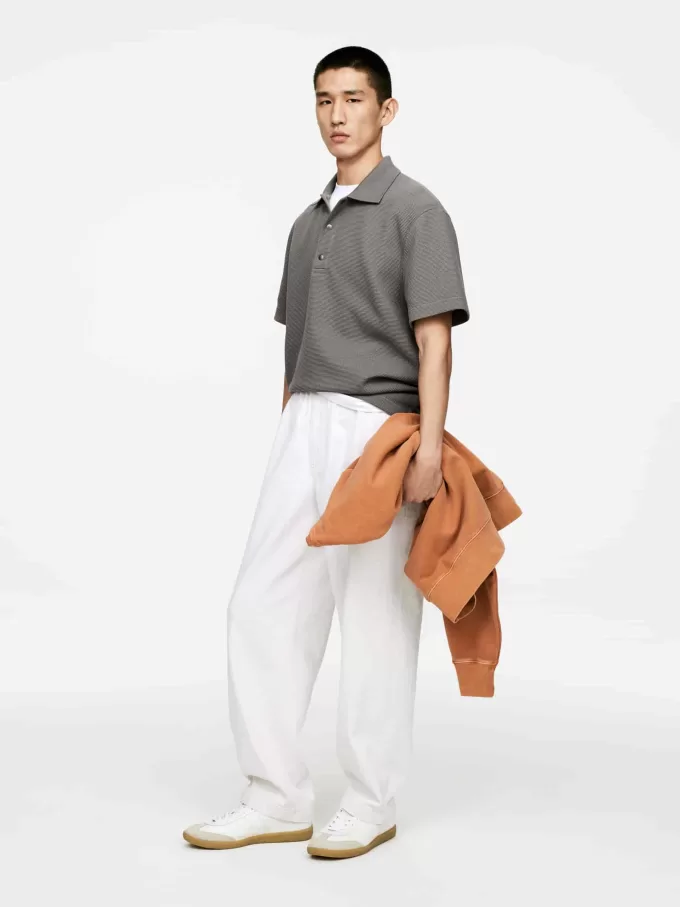 Waffled Polo Shirt