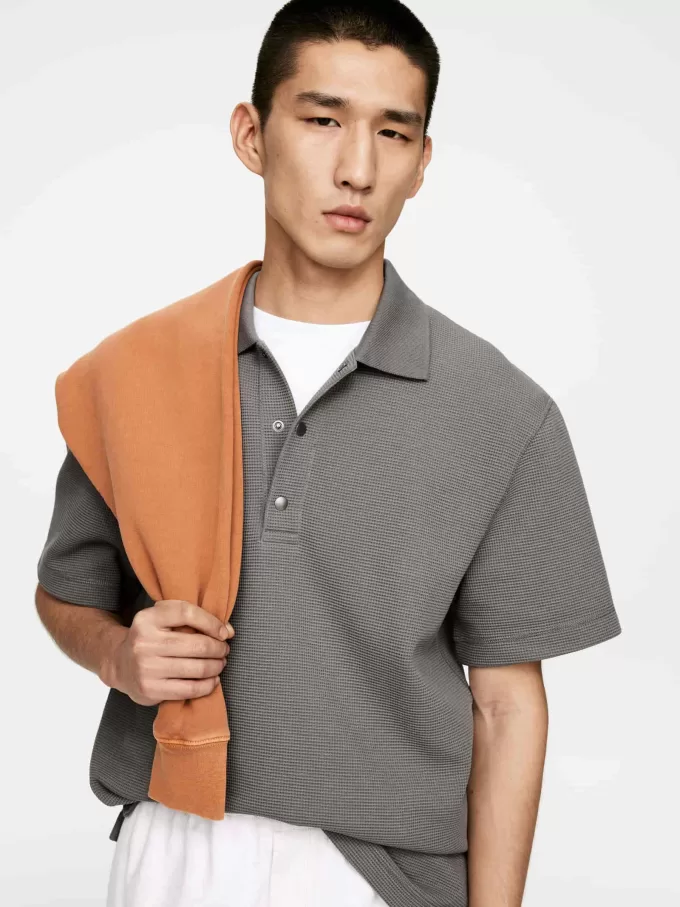 Waffled Polo Shirt