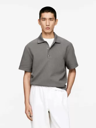 Waffled Polo Shirt