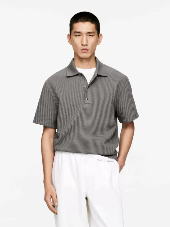 Waffled Polo Shirt