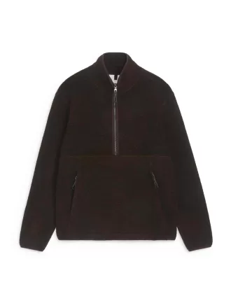 Wool Blend Pile Half-Zip
