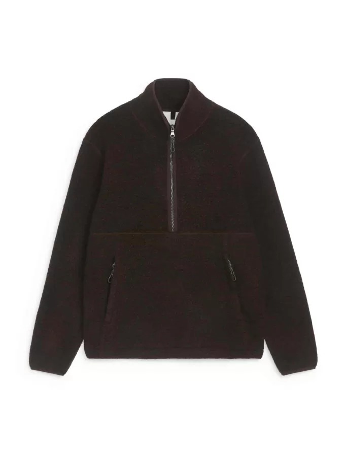 Wool Blend Pile Half-Zip